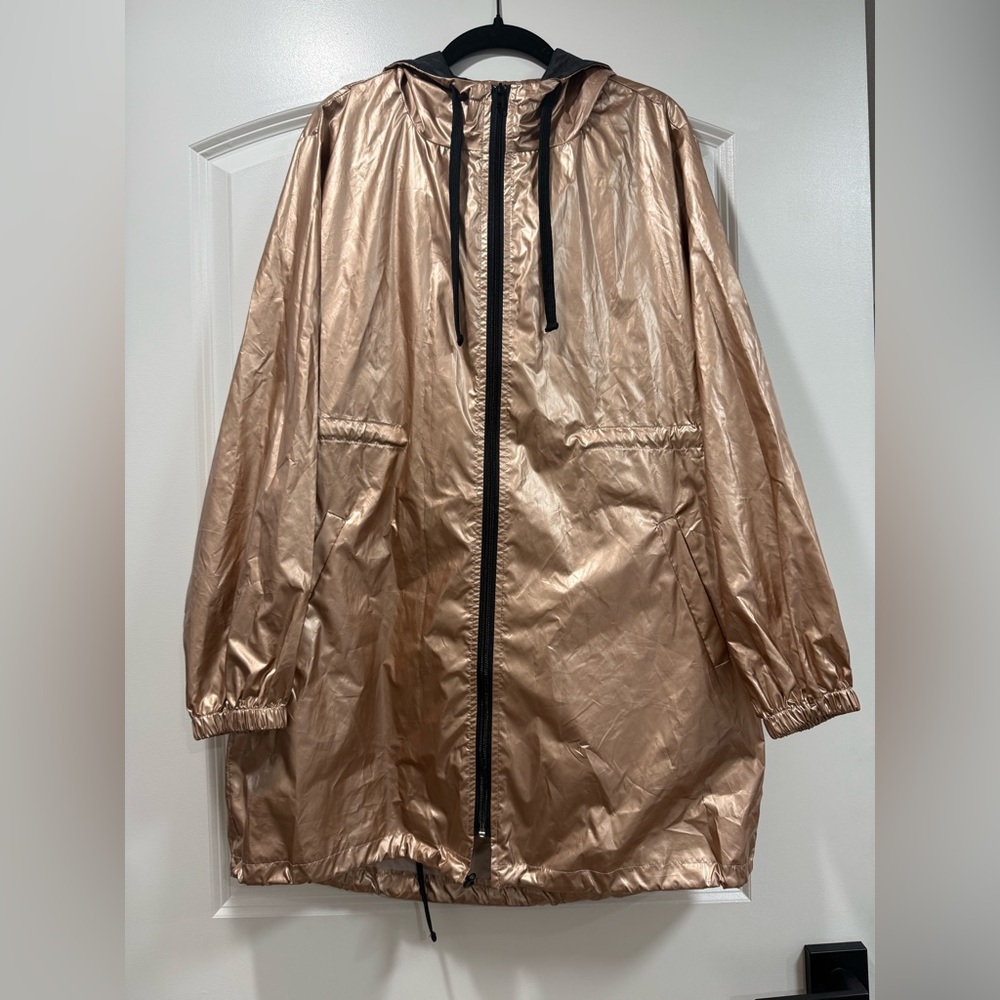 Forever 21 Rose Gold Hooded Lightweight Jacket Size S